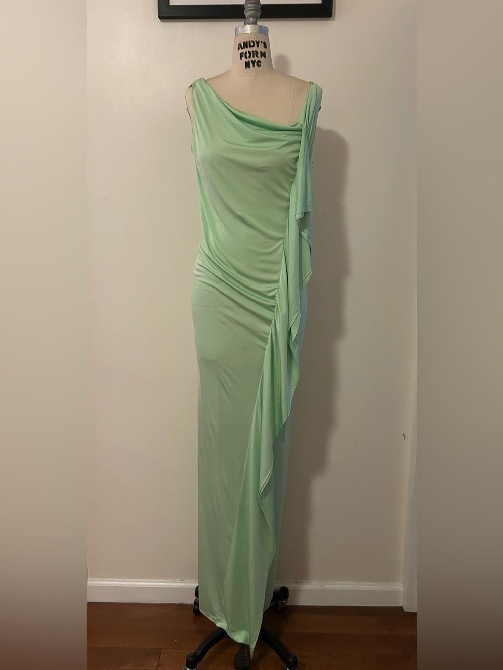 Atlein one-shoulder jersey gown